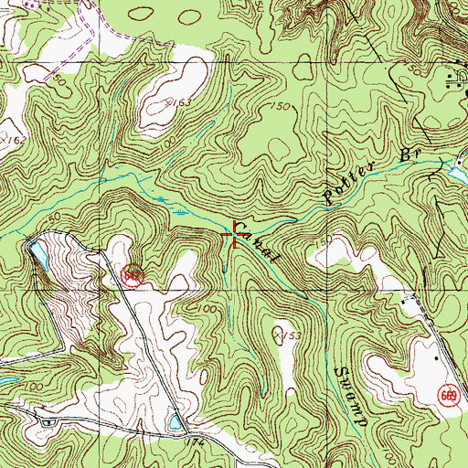 Topographic Map of Potter Branch, VA