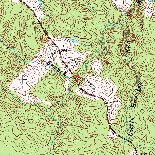 Topographic Map of Powell Branch, VA