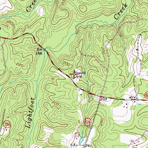 Topographic Map of Powell Cemetery, VA