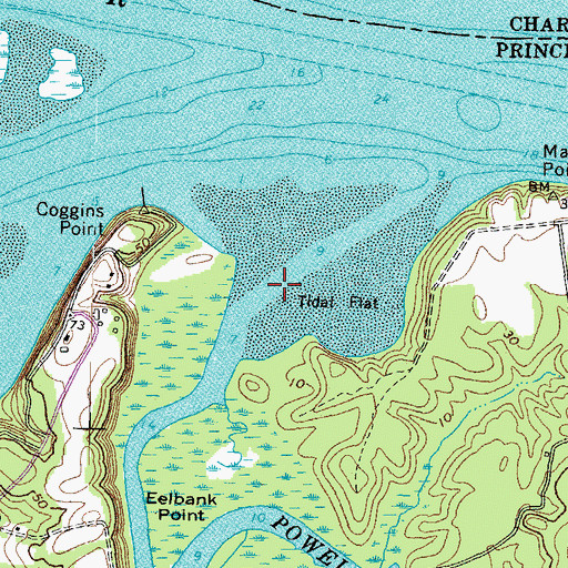 Topographic Map of Powell Creek, VA
