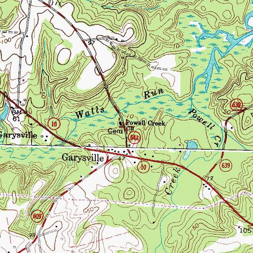 Topographic Map of Powell Creek Church, VA