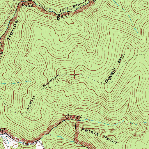Topographic Map of Powell Mountain Trail, VA