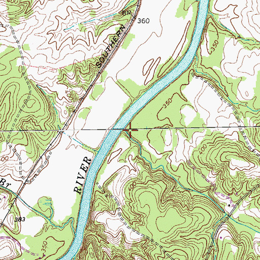 Topographic Map of Powells Creek, VA