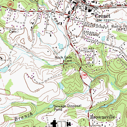 Topographic Map of Powells Creek, VA