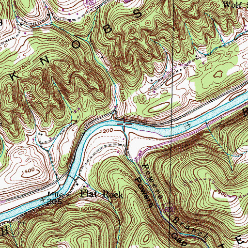 Topographic Map of Powers Branch, VA