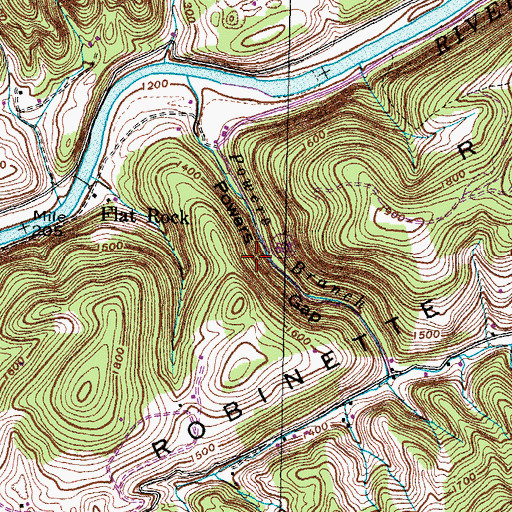 Topographic Map of Powers Gap, VA