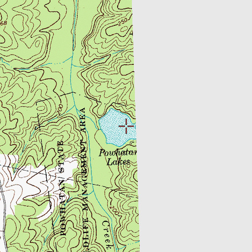 Topographic Map of Powhatan Lakes, VA