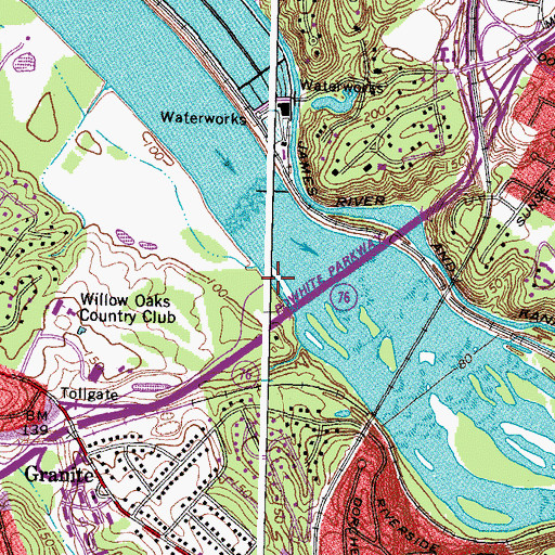 Topographic Map of Powhite Creek, VA