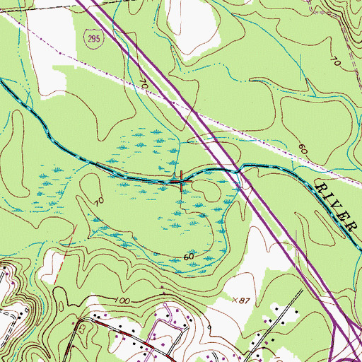 Topographic Map of Powhite Creek, VA