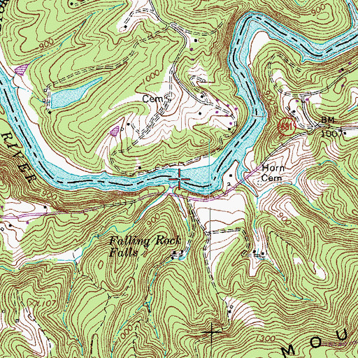 Topographic Map of Prater Creek, VA
