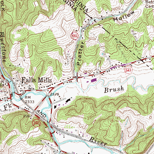 Topographic Map of Pratter Hollow, VA