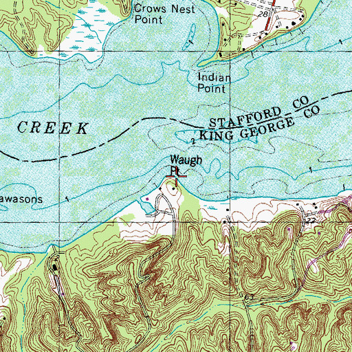 Topographic Map of Waugh Point, VA