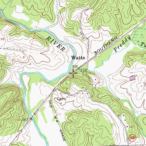 Topographic Map of Preddy Creek, VA