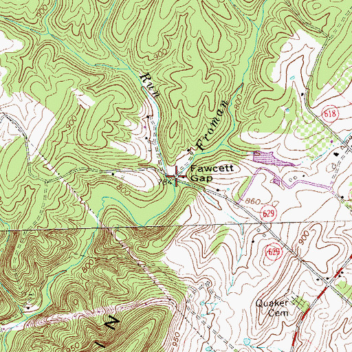 Topographic Map of Preffitt Run, VA