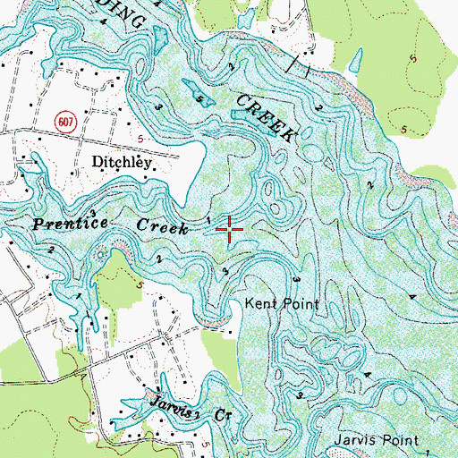 Topographic Map of Prentice Creek, VA