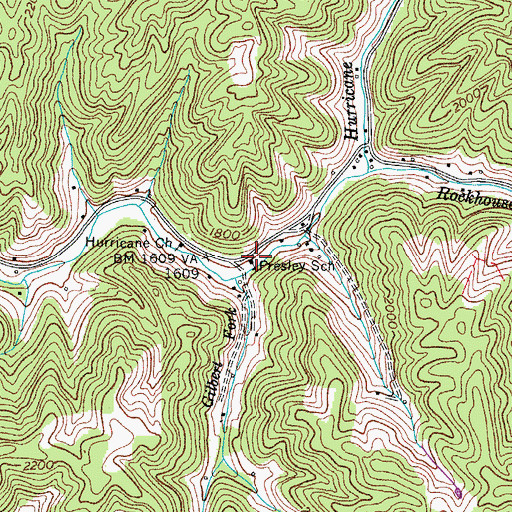 Topographic Map of Presley School, VA