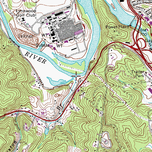 Topographic Map of Preston Branch, VA