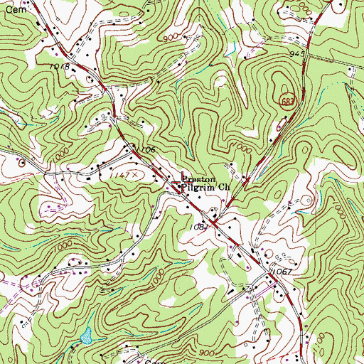 Topographic Map of Preston Pilgrim Church, VA