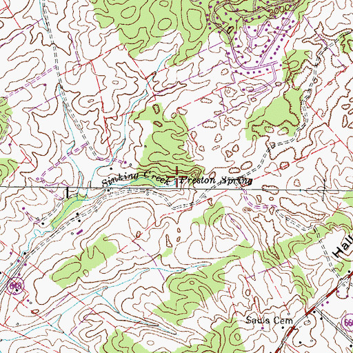 Topographic Map of Preston Spring, VA