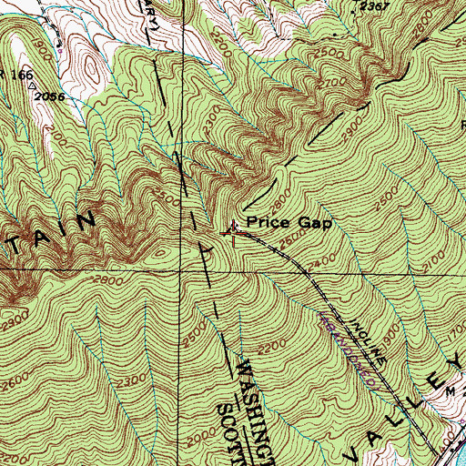 Topographic Map of Price Gap, VA
