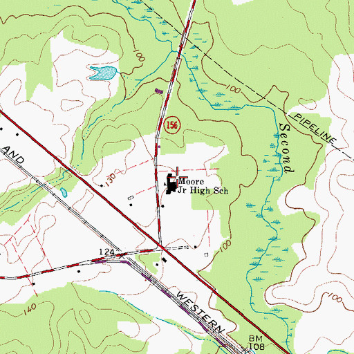 Topographic Map of Prince George Education Center, VA