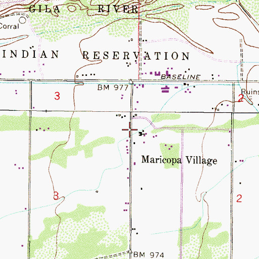 Topographic Map of Maricopa Mission, AZ