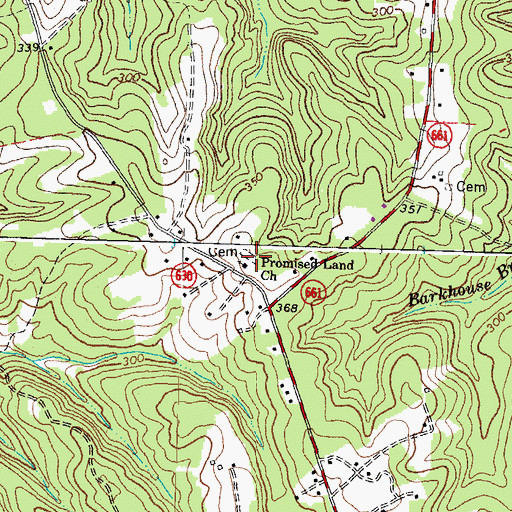 Topographic Map of Promise Land Church, VA