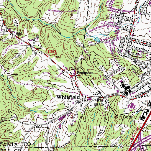 Topographic Map of Prospect Church, VA