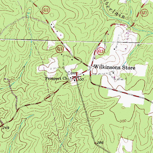 Topographic Map of Prospect Church, VA