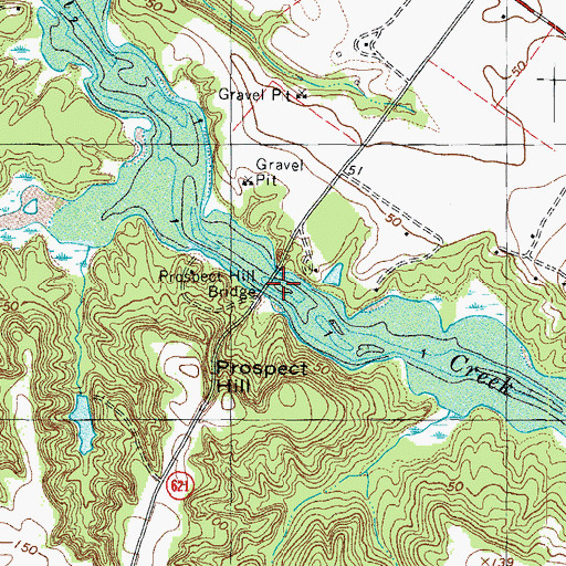 Topographic Map of Prospect Hill Bridge, VA