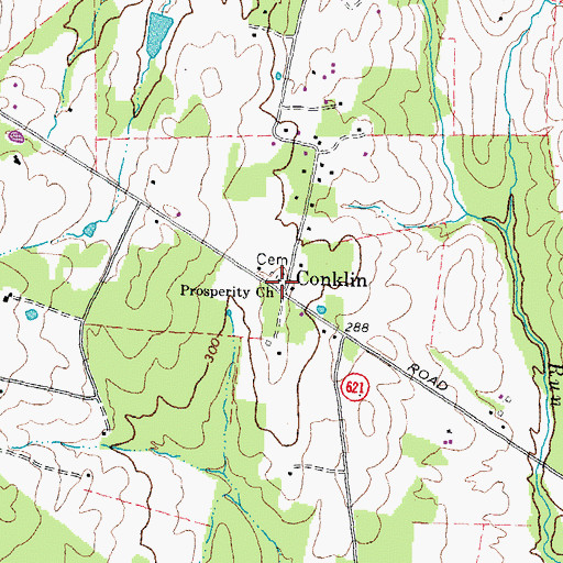 Topographic Map of Prosperity Church, VA