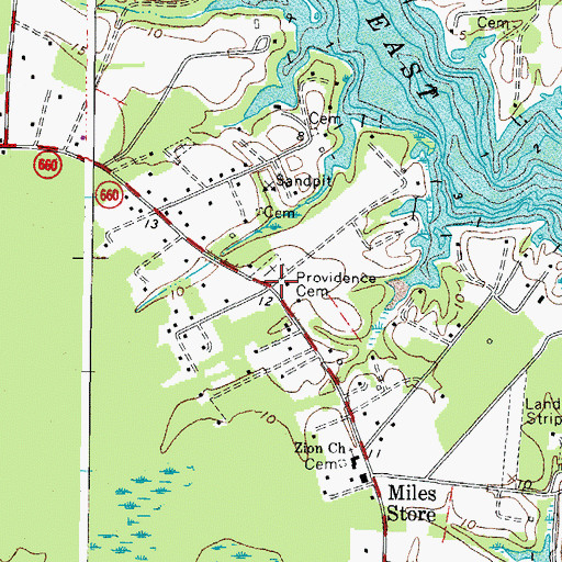 Topographic Map of Providence Cemetery, VA