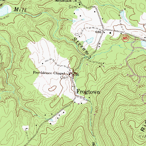 Topographic Map of Providence Chapel, VA