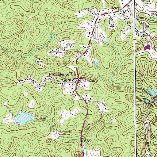 Topographic Map of Providence Church, VA