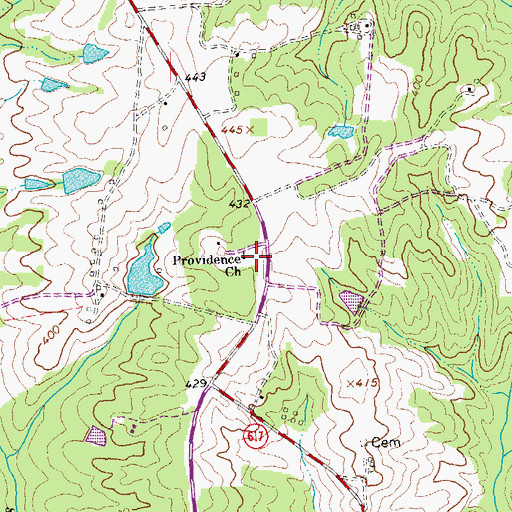 Topographic Map of Providence Church, VA