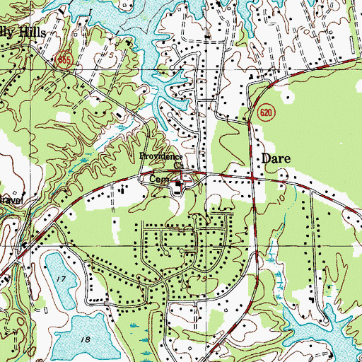 Topographic Map of Providence Church, VA