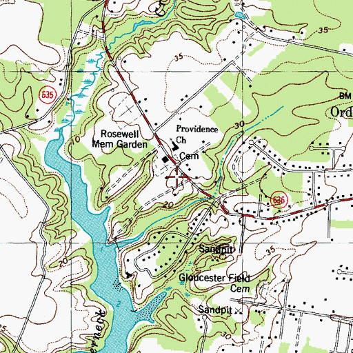 Topographic Map of Providence Church, VA