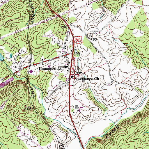 Topographic Map of Providence Church, VA
