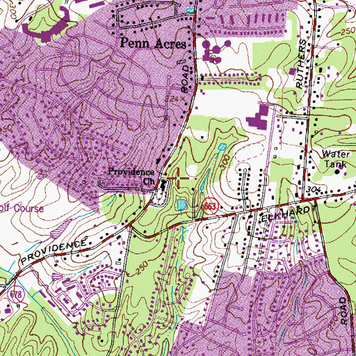 Topographic Map of Providence Church, VA