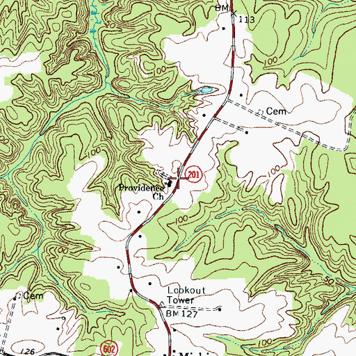 Topographic Map of Providence Church, VA