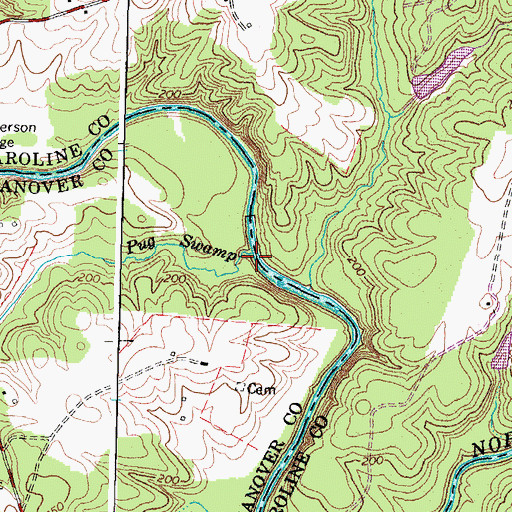 Topographic Map of Pug Swamp, VA
