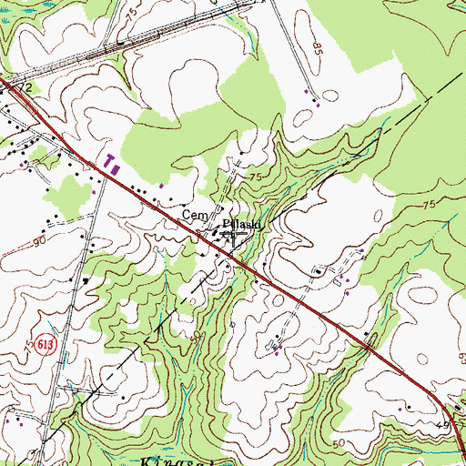 Topographic Map of Pulaski Church, VA