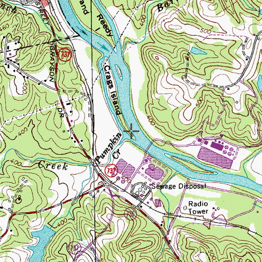 Topographic Map of Pumpkin Creek, VA