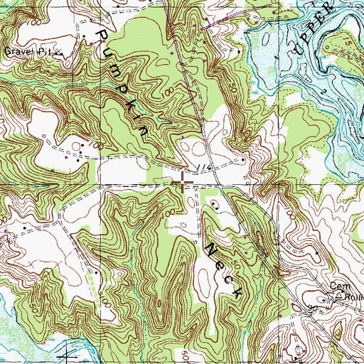 Topographic Map of Pumpkin Neck, VA