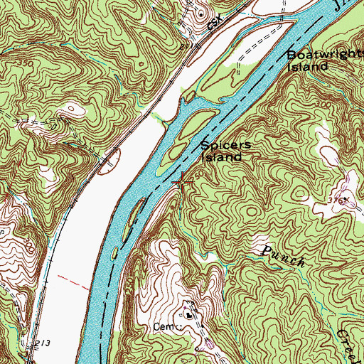Topographic Map of Punch Creek, VA