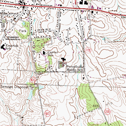 Topographic Map of Blue Ridge Middle School, VA