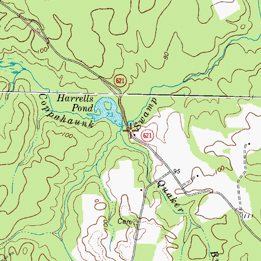 Topographic Map of Quaker Branch, VA