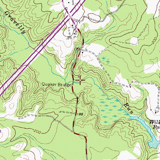 Topographic Map of Quaker Bridge, VA