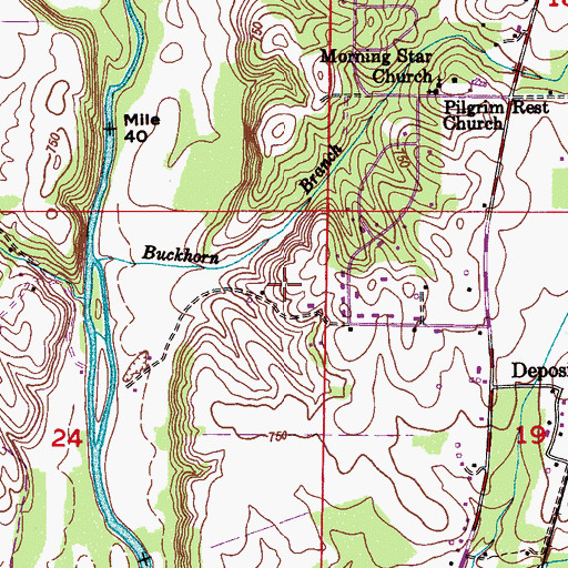 Topographic Map of Stone Cemetery, AL