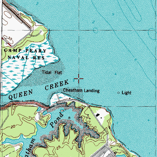Topographic Map of Queen Creek, VA